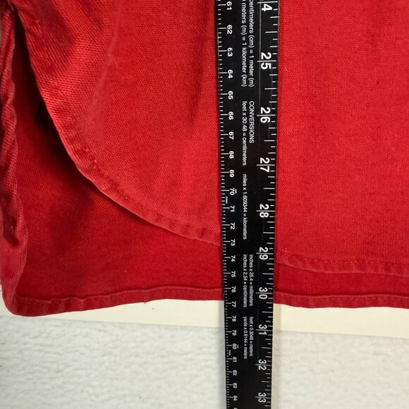 Cabelas Ducks Unlimited Red Denim Shirt Mens L Distressed Button Up Long Sleeve - Picture 10 of 14